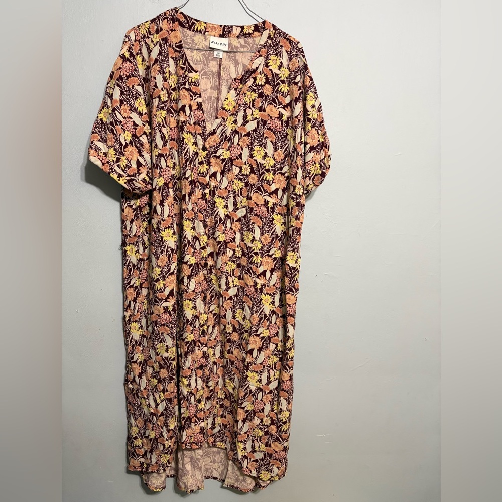 Ava & Viv brand short sleeve dress floral print women’s size 3X